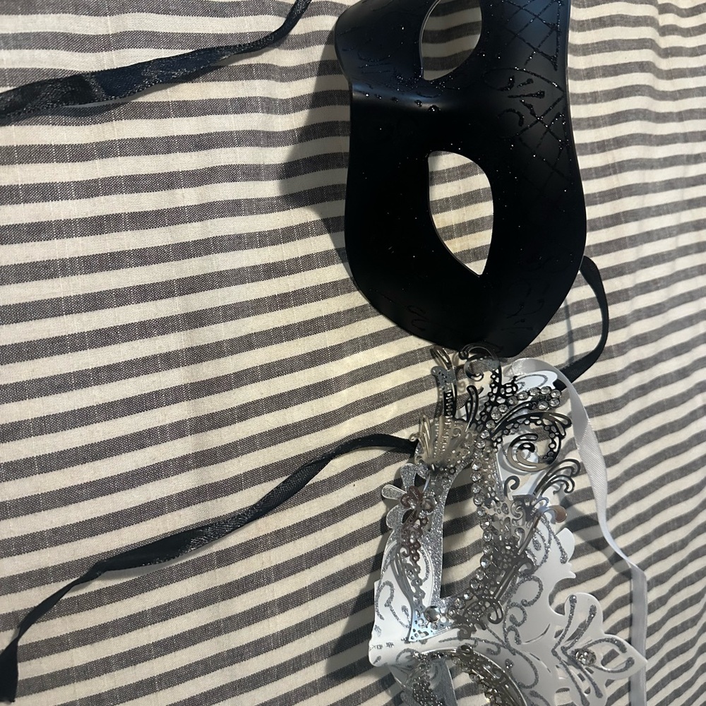 Black and Silver Masquerade Masks